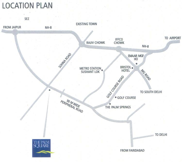 Emaar Palm Square Location Plan